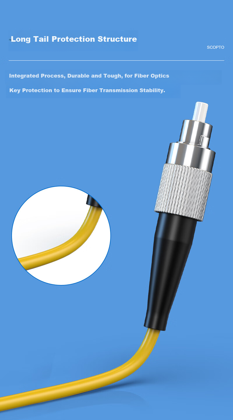 Zhongkeguangdian Single-Mode Fiber Optic Patch Cable, FC-FC Single-Mode Single-Core, 10 Meters, Single-Worker Optical Cable Pigtail, UPC Telecom Grade, 9/125μm Fiber Optic Cable, ZK-FC 4