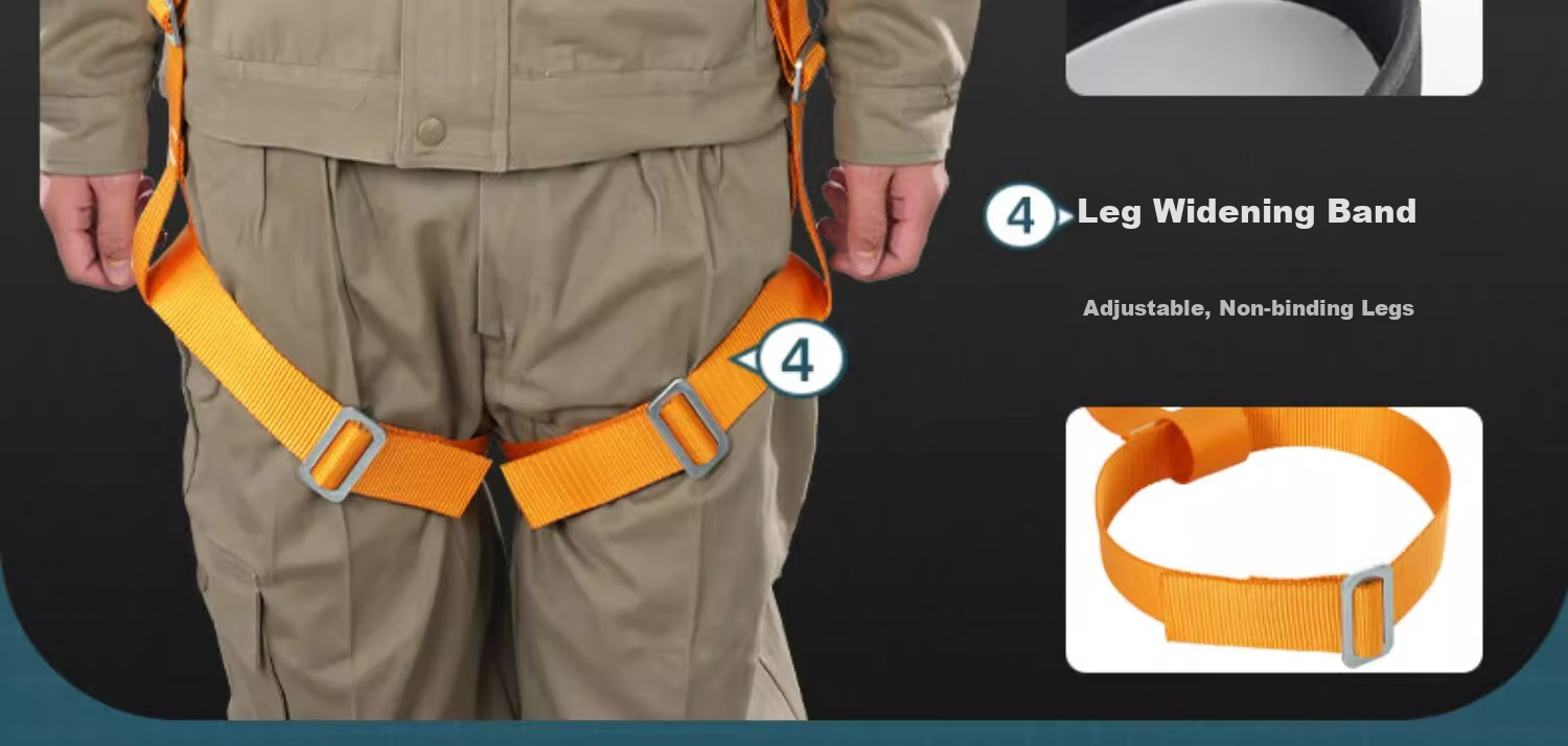 SHOUDUN Five-Point Safety Harness, Safety Belt for Electricians, Construction Wear-Resistant Outdoor Safety Rope, New National Standard Full Body Waist Protection with Double Large Hooks, 2 Meters, One Size Fits All 6