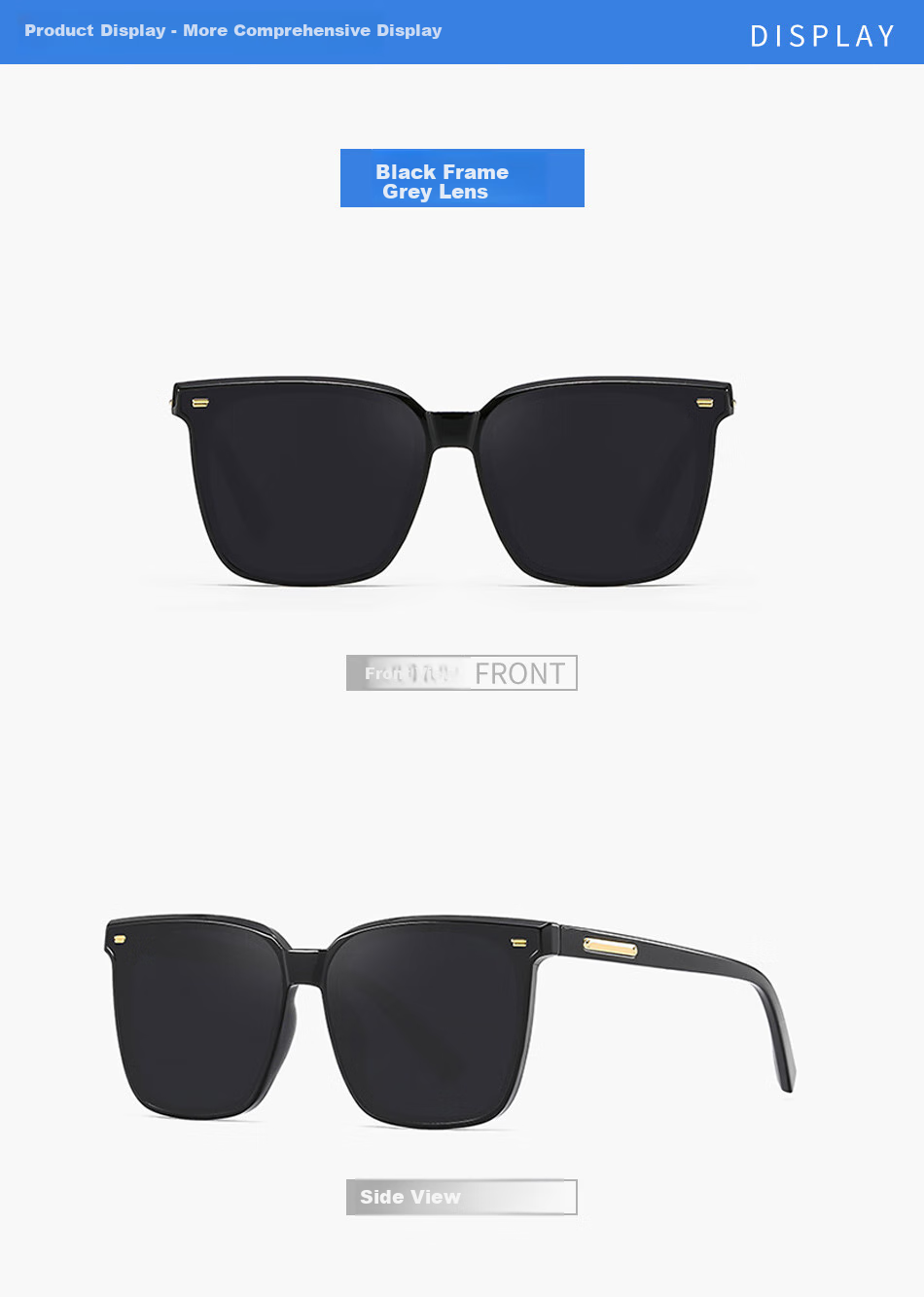 DRATRA Polarized Sunglasses for Men And Women, Large Face Slimming Effect, Driving Anti-Glare, Trendy Square Frame Sun Glasses 5