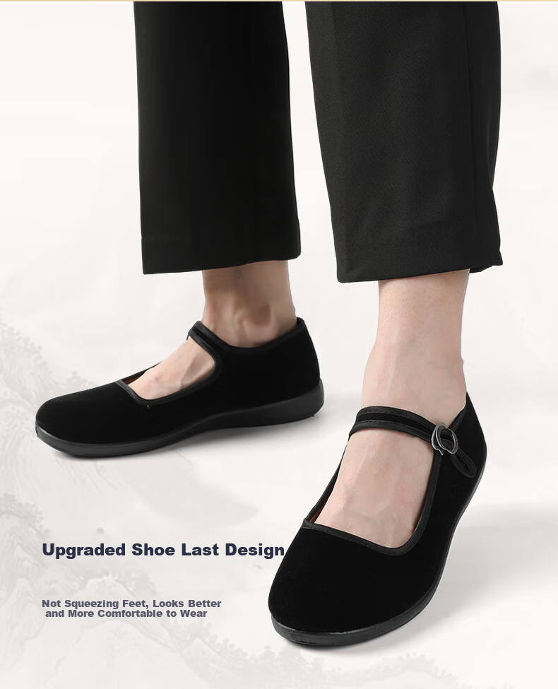 FOOTOPPO Old Beijing Cloth Shoes for Women, Beijing Traditional Cloth Shoes for Ladies, Middle-Aged And Elderly Women's Shoes, Soft Sole Non-Slip Elderly Shoes, Thick-Soled Women's Style 6