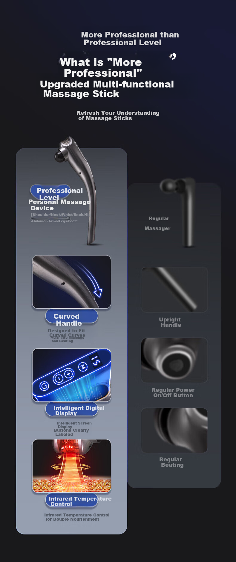 AUX Cervical Massager 4401-C (Rechargeable), Xiaohaitun Massage Stick, Fascia Gun, Percussion Hammer, Handheld Massage Device, Mid-Autumn Festival Gift 2