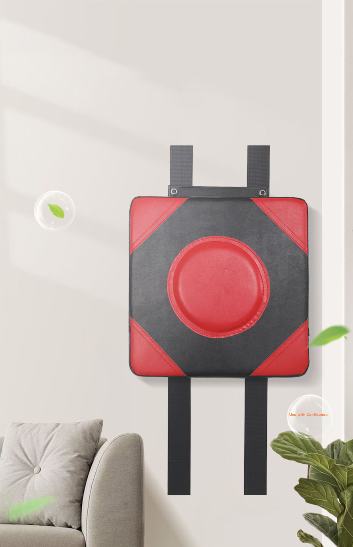 MUAYTHAI DRACULA Boxing Wall Target Training Equipment, Kickboxing Home Indoor Punching Bag, for Adults And Children, Wall-Mounted without Drilling, White 8