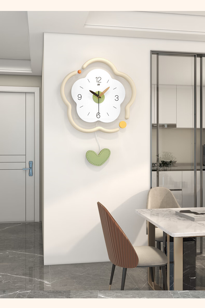 Jiujuda 2026 New Home Wall Clock Minimalist Modern Cream Silent Clock High-End Creative Living Room Wall Clock 14
