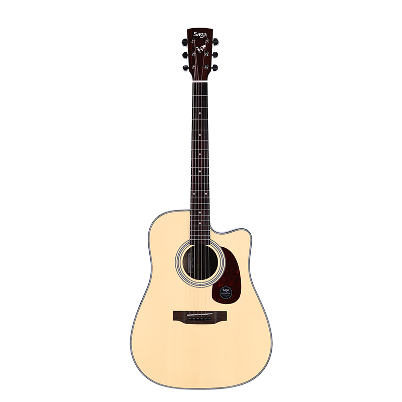 SAGA Guitar Solid Top SF800C Upgraded Version, Natural Wood Color, 41 Inches, Entry-Level Acoustic Guitar for Beginners, No Returns if You Can't Lear