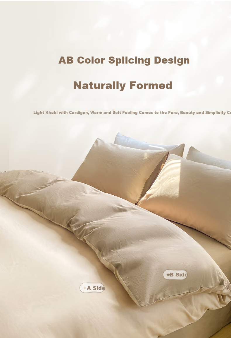 CROWN Four-Piece Set, Pure Cotton, for 1.5m X 2m Bed, Includes Bed Sheet, Duvet Cover, Pillowcases, Suitable for All Seasons, Can Be Used without Sleeping Bag, High-End Luxury Feel, Pure Cotton Quilt Cover, 200x230cm 3