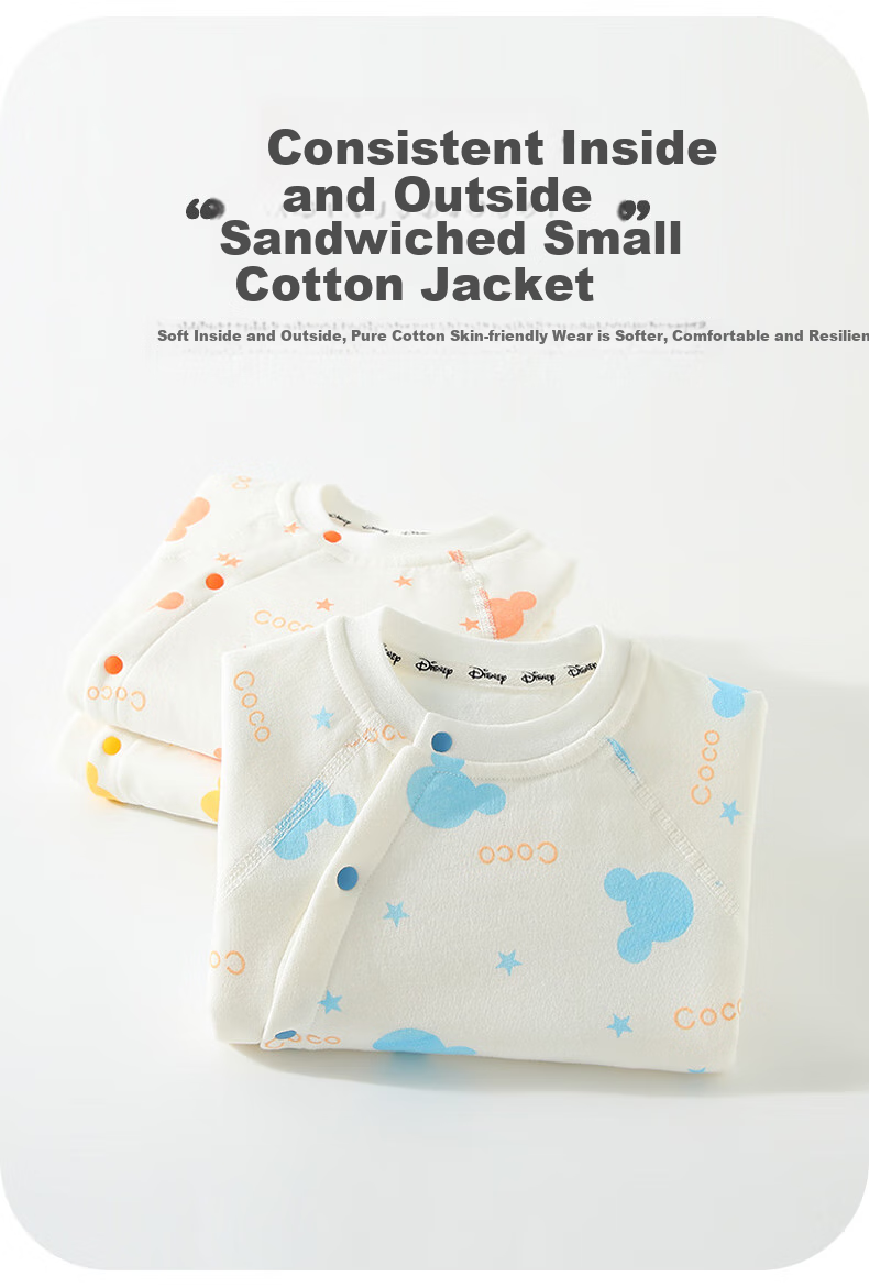 Disney Baby Clothes, 60g Newborn Onesie, Padded Full Moon Infant Romper, Hundred Days Sleepwear, Spring Autumn Winter Seaso 3