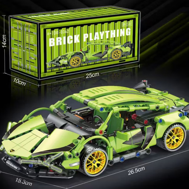 Конструктор Miaoyan Lamborghini, сборная модель гоночного автомобиля, совместимый с LEGO, для детей от 7-14 лет, подарок на Новый год