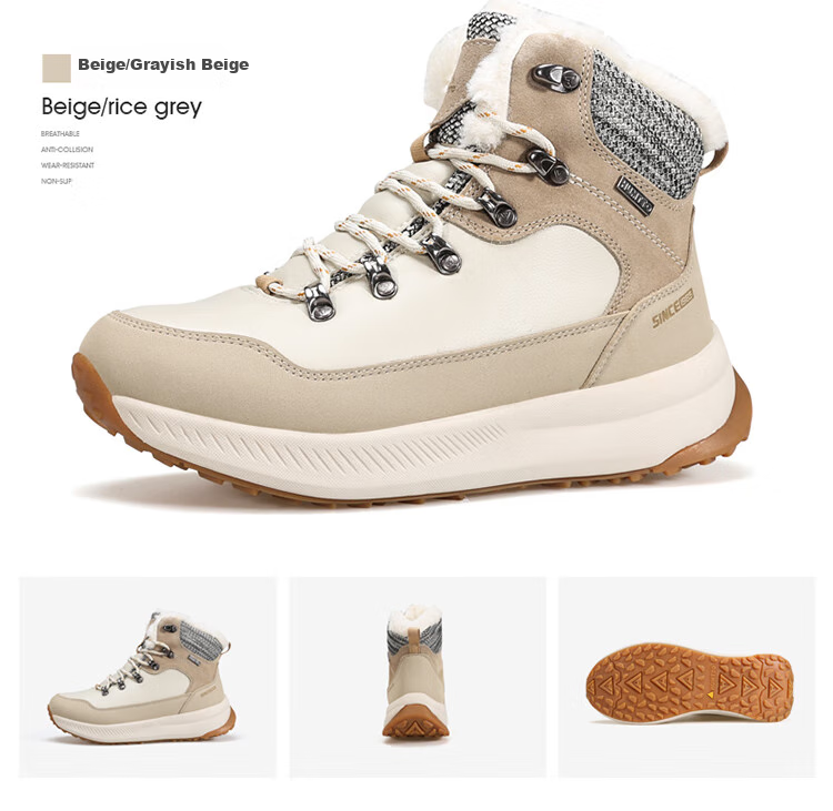 HUMTTO Winter Cold-Resistant Warm Snow Boots New Style Comfortable Outdoor Warm Cotton Shoes for Men And Women, Khaki Men's Size 40 6