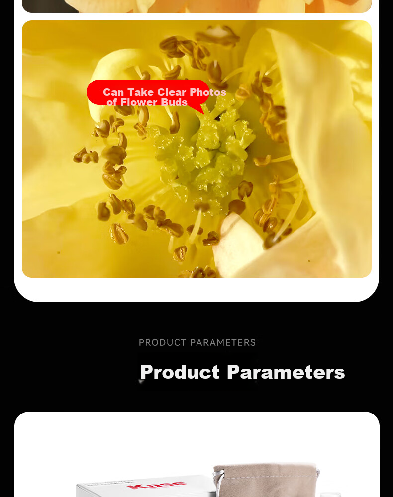 Kase Smartphone Lens, Master-Level Baimei Plus, Flower Bird Fish Insect Jewelry Jewelry Mobile Macro Close-Up Micro Photography Lens 5