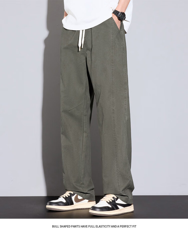 JEEP High-End Men's Casual Pants, New Spring And Autumn 2026 Style, Loose Straight-Leg Trousers, Trendy Wide-Leg Long Pants for Me 14