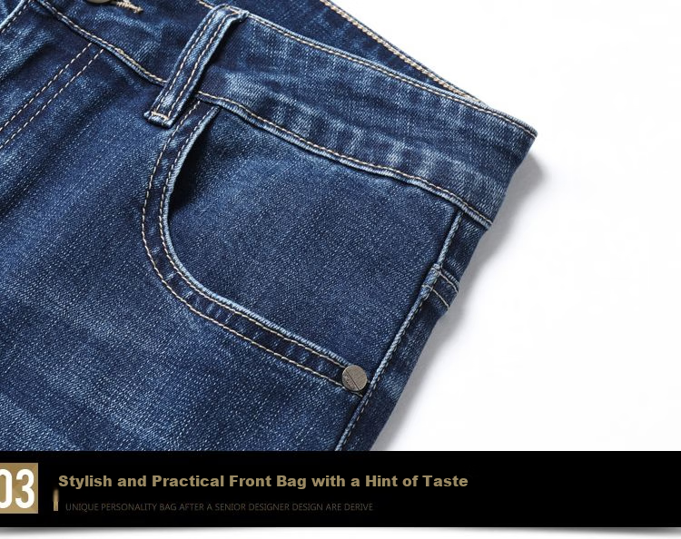 JEEP Spring New Fashion Straight-Leg High-End Men's Jeans, Trendy Pants for Men, 561 Blue, Size 30 18