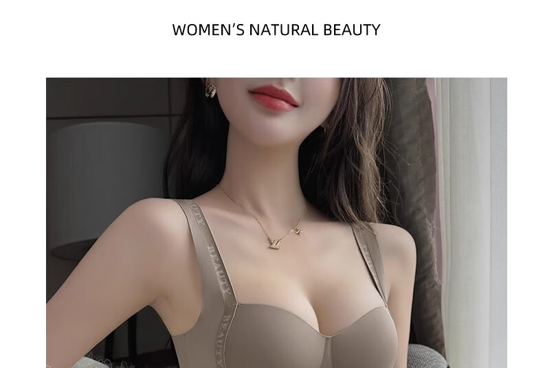 GUJIN Round Bra for Women, Enhancing Small Breasts, Push-Up, Side Support, Letter Shoulder Straps, Cartoon Design, Lift And Support, Seamless Bra 18