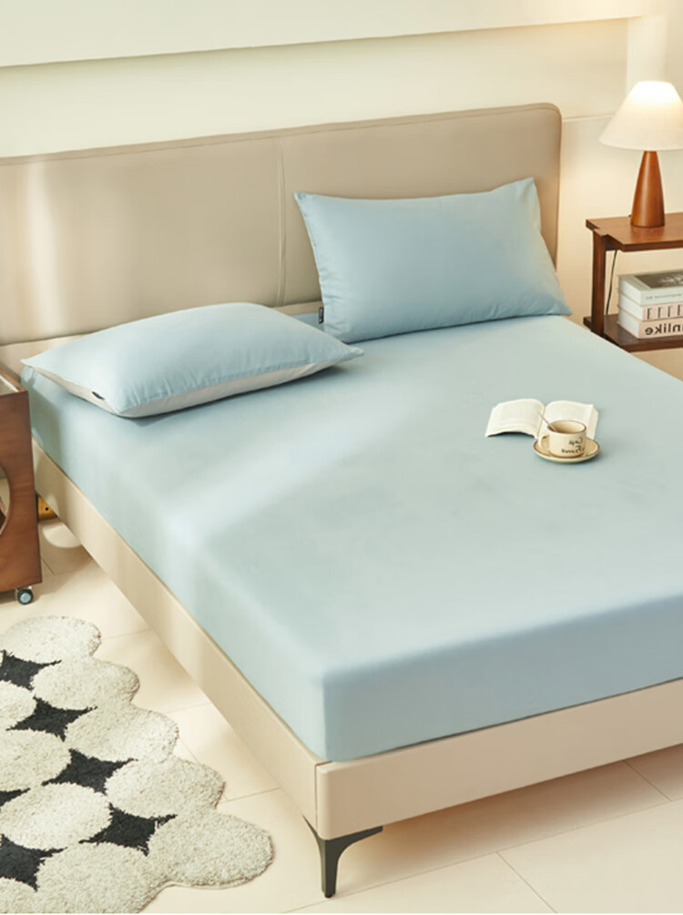 Wuyinliangpin Pillowcase Set, A-Class Pure Cotton, Home Use, Single Pillow Cover And Inner, Anran Blue, 48*74cm 7