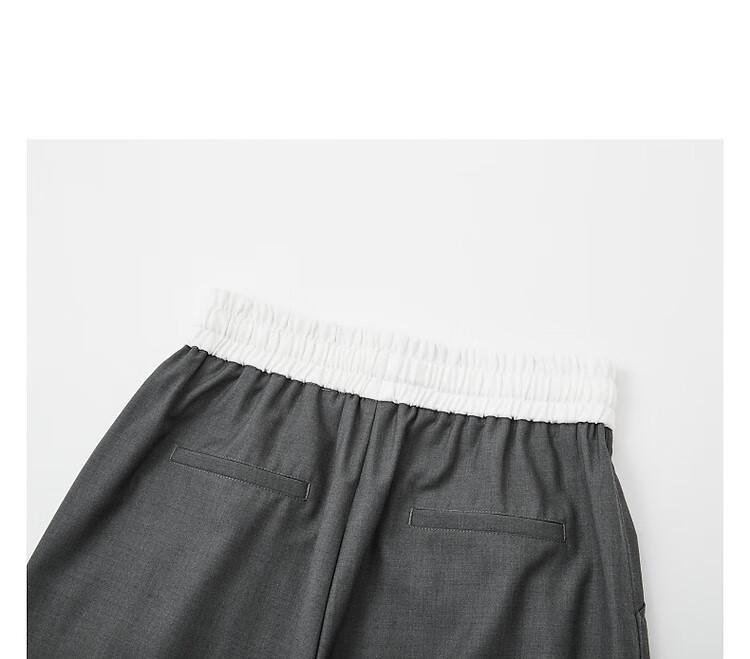 Dme [Sustainable Inclusion] Spring Simple Style Elastic Waist Banana Pants Fashionable Color-Block Spliced Women's Casual Pants 10