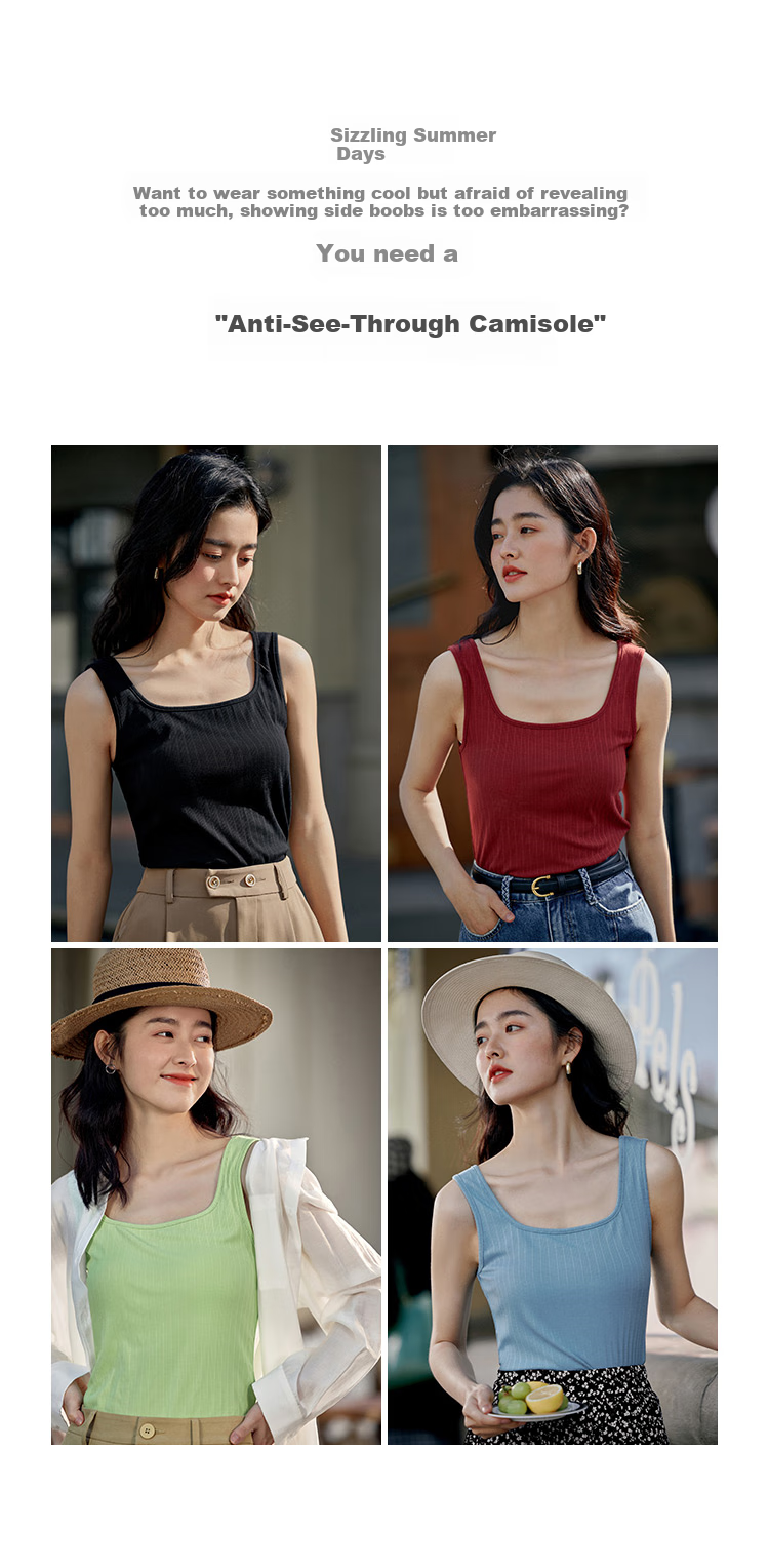 INMAN Slim Fit Vest Women Summer Base Layer Slimming Inner Wear Outer Wear Black L 3