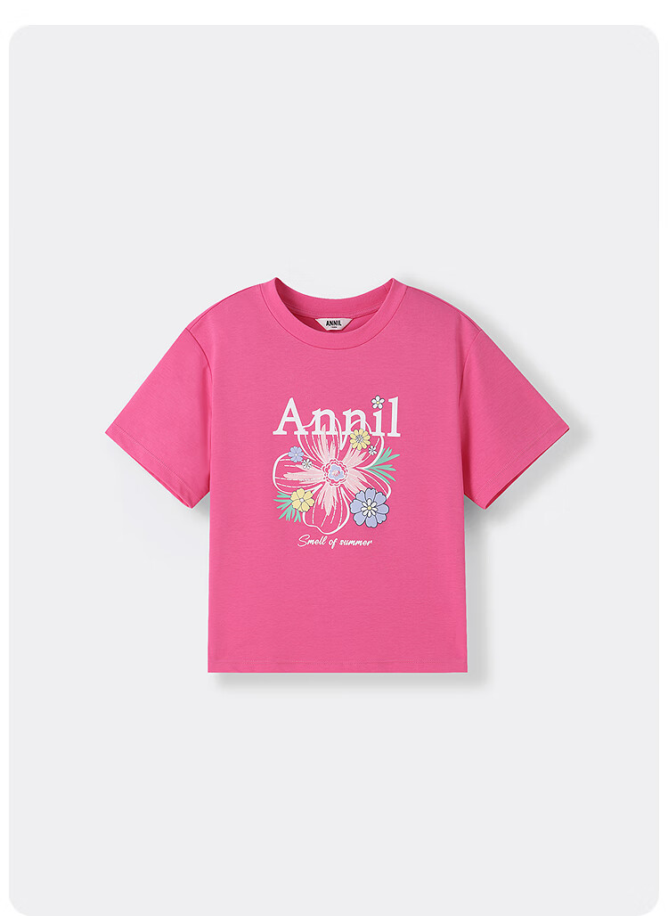 Annil Girls' Round Neck Short-Sleeve T-Shirt, 2025 Summer New Style, Breathable And Fashionable 3