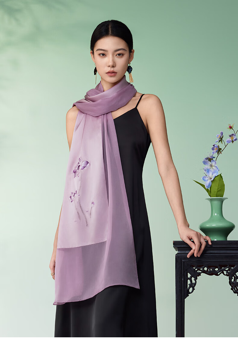 Embroiderer Silk Mulberry Silk Genuine Silk Su Embroidery Scarf Gift Box High-End Women's Shawl Scarf Birthday Gift for Elders and Mom 19
