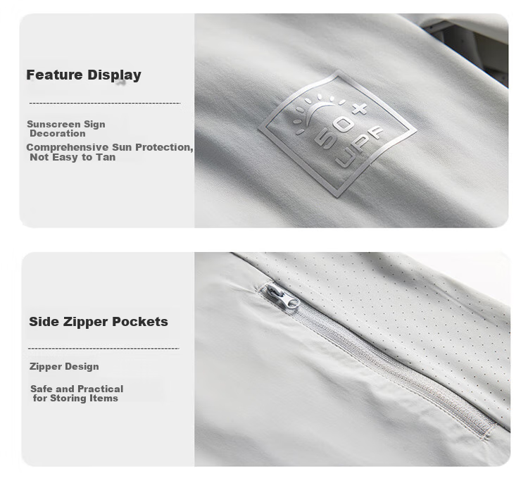 JEEP SPIRIT Ice Silk Sun Protection Jacket for Men, Summer UV-Resistant Outdoor Lightweight Breathable Couple's Sun Protection Coat 9