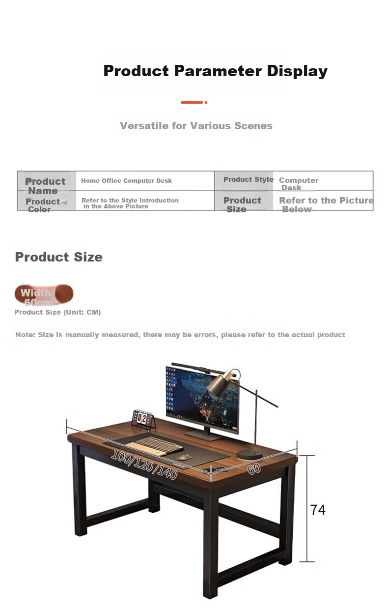 Quanpinwu Computer Desk, Home Study Writing Desk, Desktop Workstation, Simple Office Desk, Gaming Long Table 10