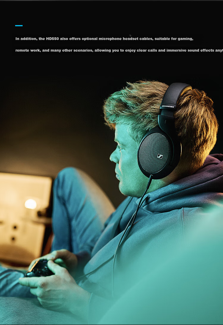 Sennheiser HD550 Wired Headphones, Open-Back HiFi Headphones, Over-Ear High-Fidelity Music And Gaming Headphones, Gift 8