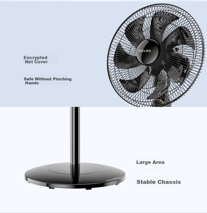 MeiLing Electric Fan/Floor Standing Fan Home Large Airflow Oscillating Industrial Aluminum Blade Fan Office Bedroom Commercial Energy Saving MPF-DL18612 23