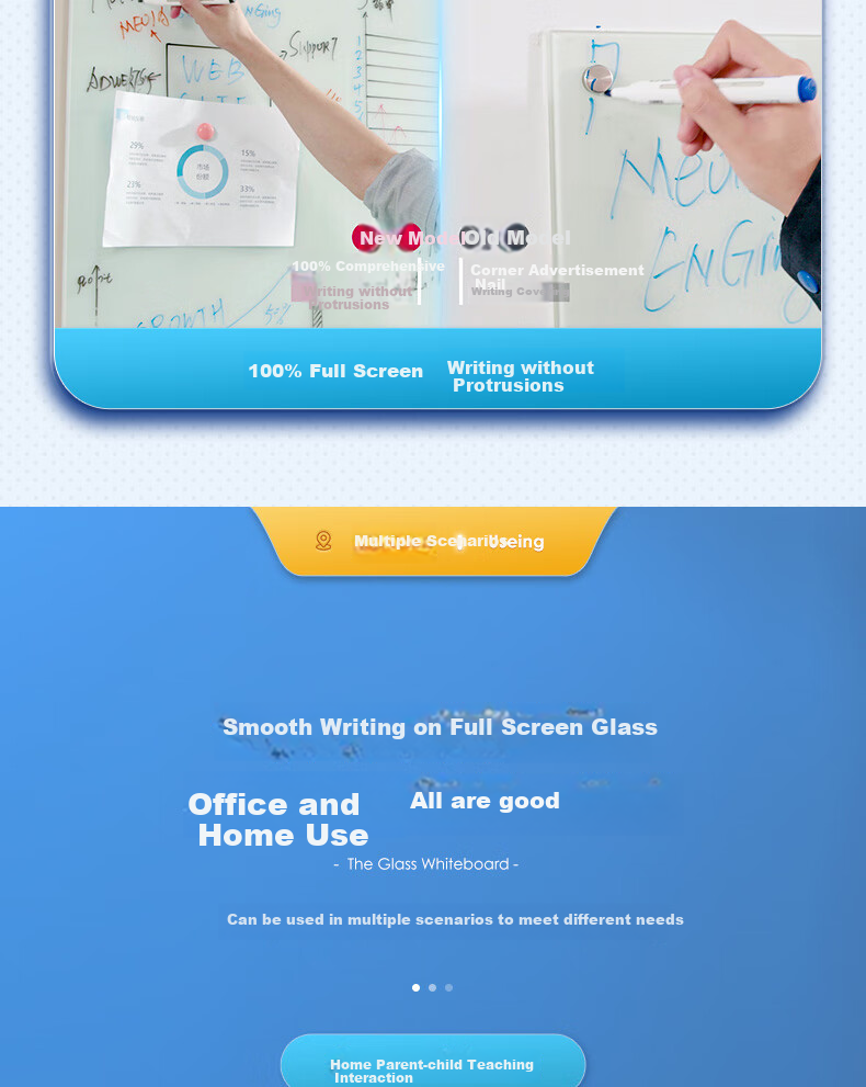Deli Magnetic Whiteboard, 200*100cm Full Screen, Tempered Glass Hanging Board for Office Meetings, Writing Board (Includes Eraser, Marker, And Magnetic Pins) MZ104 3