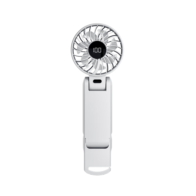 Kingdee Handheld Mini Fan, Desktop Foldable USB Small Electric Fan, Portable Neck-Hanging Style for Outdoor, Student Dormitory, Office Use, Rechargeable Personal Mini Fan, White F1012