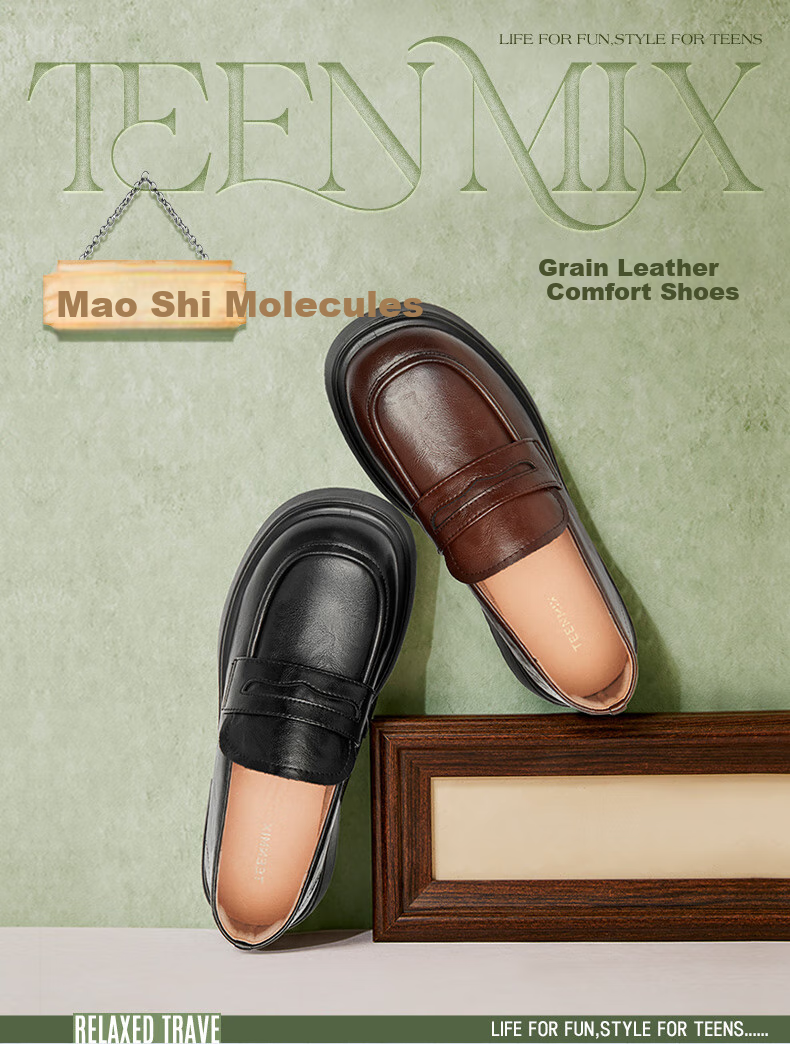 TEENMIX Loafers with Thick Soles, Same Style As in Shopping Malls, Slip-On Women's Shoes, Work Commute Leather Shoes, New Style 3