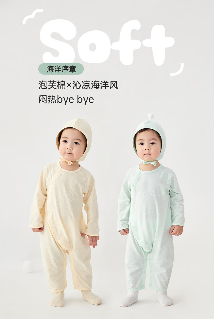 Wismorni Infant Clothes, Spring And Summer Thin Style, Boys And Girls Long Sleeve Bodysuit, Romper, Onesie, Air Conditioning Suit 1