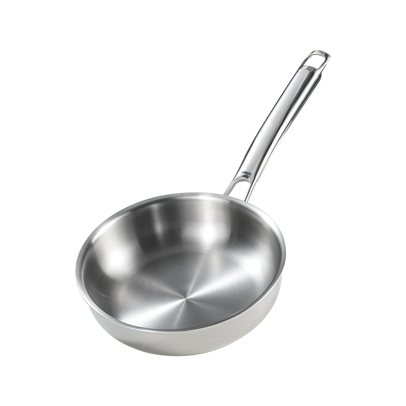 Suncha 316L Stainless Steel Flat-Bottom Frying Pan, Household Thick Non-Coated Pan for Eggs, Pancakes, Steak, Non-Stick 26cm