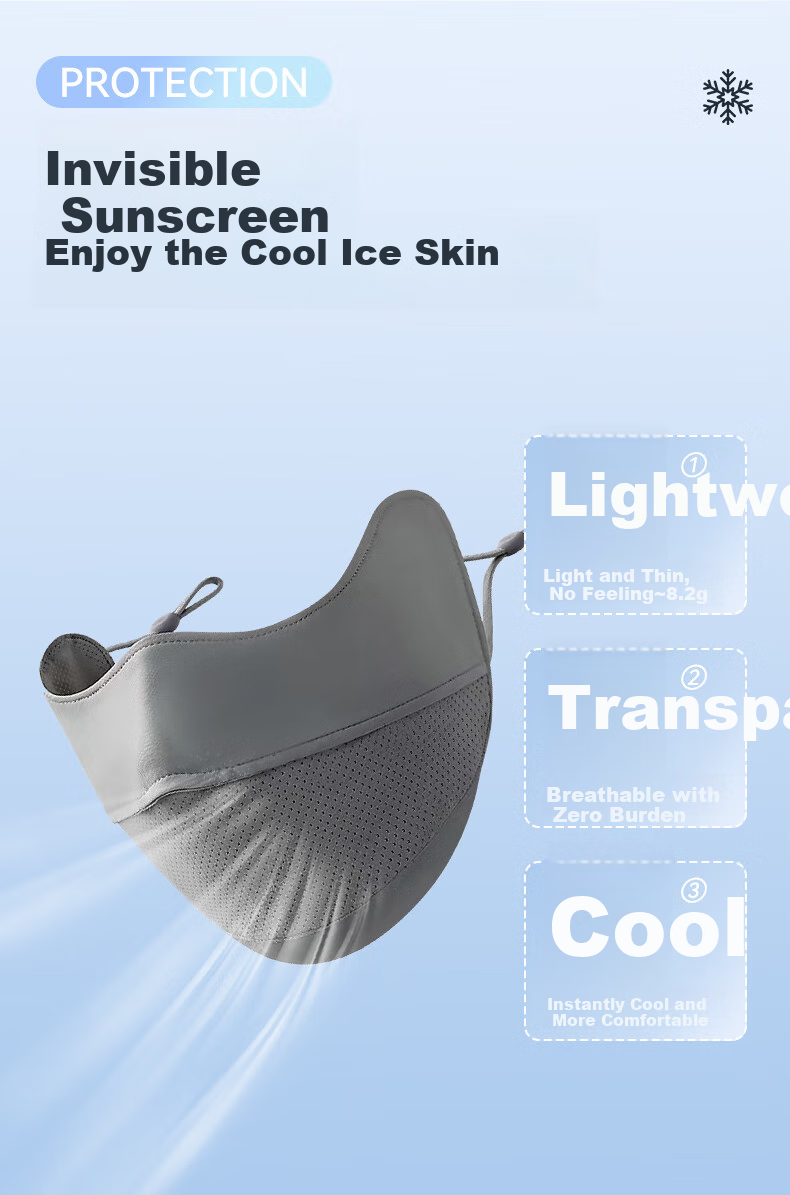 FitonTon Sun Protection Face Mask for Women, Summer Breathable Seamless UV-Resistant Cycling Driving Sunshade Face Shield 2