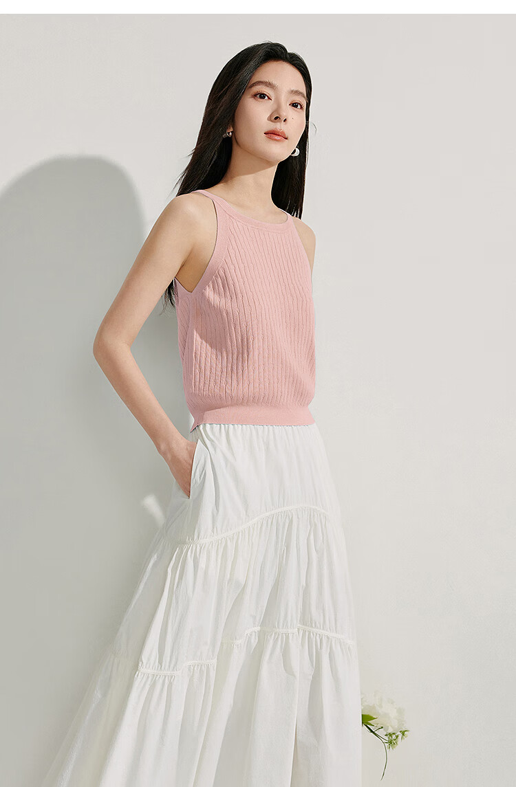 Inman Lightweight Cool Knit Vest Small Camisole 2025 Summer New Women's Layered Slim Top Lotus Pink S 15