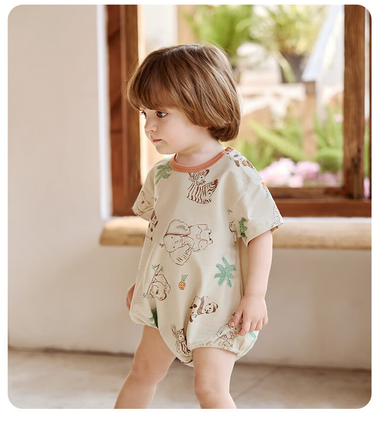 Wismorni Baby Short-Sleeve Bodysuit, Summer Thin Version, Infant Summer Clothing, Onesie, Triangle Romper 9