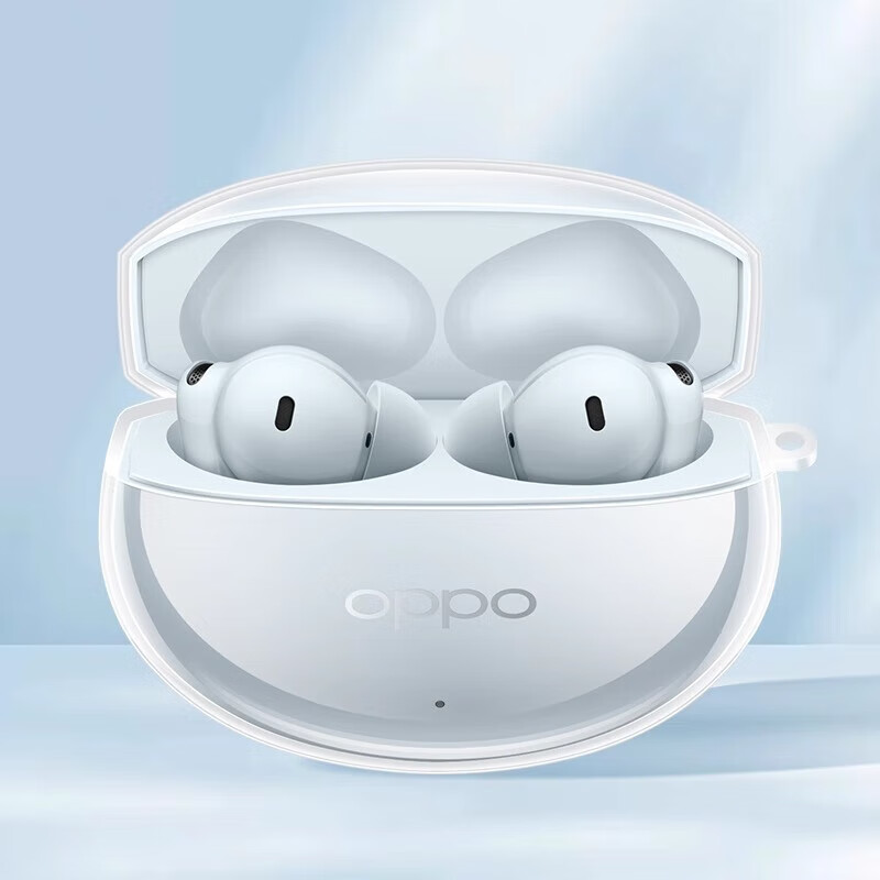 ESCASE Transparent Full Protection Case for OPPO EncoFree4, Shockproof Wireless Bluetooth Earphones, Dust-Proof Silicone Cover for Men And Women, Stain-Resistant Wear-Resistant Transparent + Lanyard 7