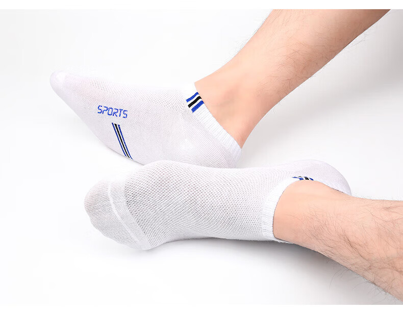 LangSha Men's Pure Cotton Short Socks, Breathable Mesh Boat Socks for Summer, Thin Casual Cotton Socks, 6 Pairs Per Pack 16