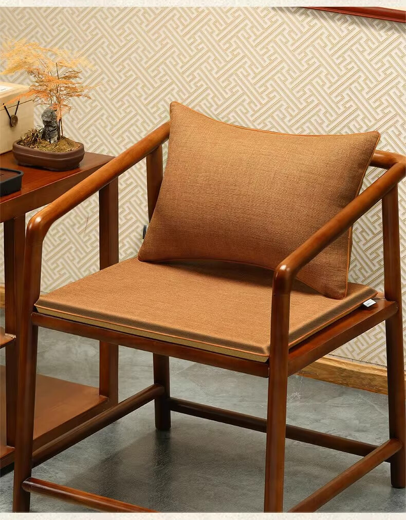 Huamanshengting Tea Table And Chair Cushion, Chinese-Style Redwood Chair Seat Cushion, Car Seat Cover, Solid Color Smoke Gray (3cm Foam), 45*45cm 8
