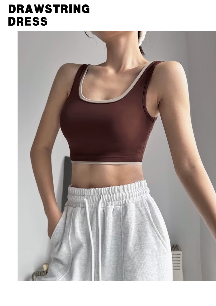 Ziyouxi Women's Summer Thin Vest with Built-in Chest Pad High-end Yoga Bra Running Fitness Training Top 13