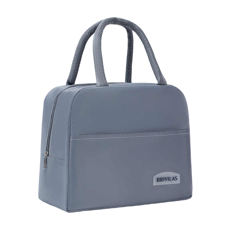 Anmai Handheld Insulated Lunch Bag, Student Meal Bag, Office Worker Bento Box Bag, Picnic Bag, Gray S1950