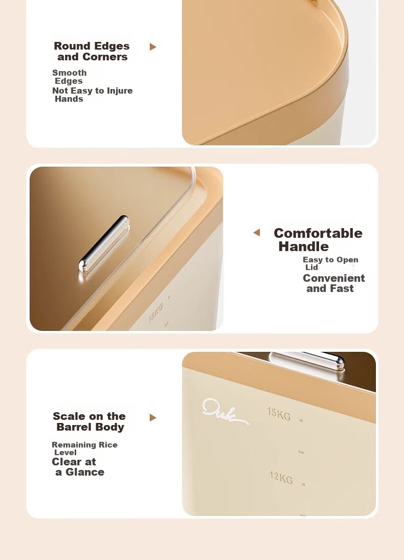 YOUQIN Rice Container with Sealing, Household Insect-Proof And Moisture-Proof Rice Storage Bin, 2026 New Model, Rice Storage Box, Flour Storage Jar 12