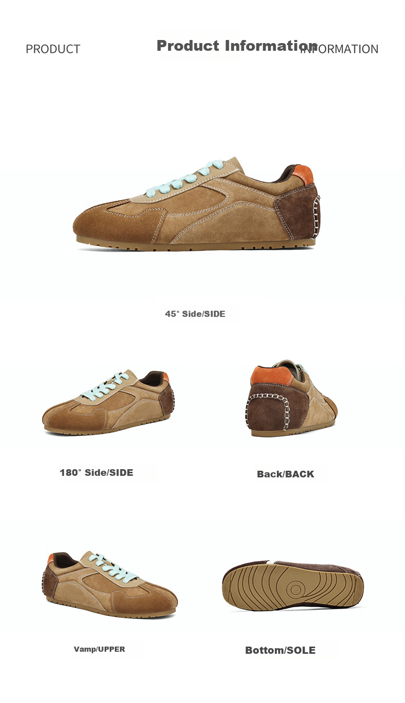 DAPHNE Casual Shoes for Women, Retro Versatile Dexun Shoes, Color-Block Flat Comfortable Women's Shoes 4024404233 Khaki 39 10