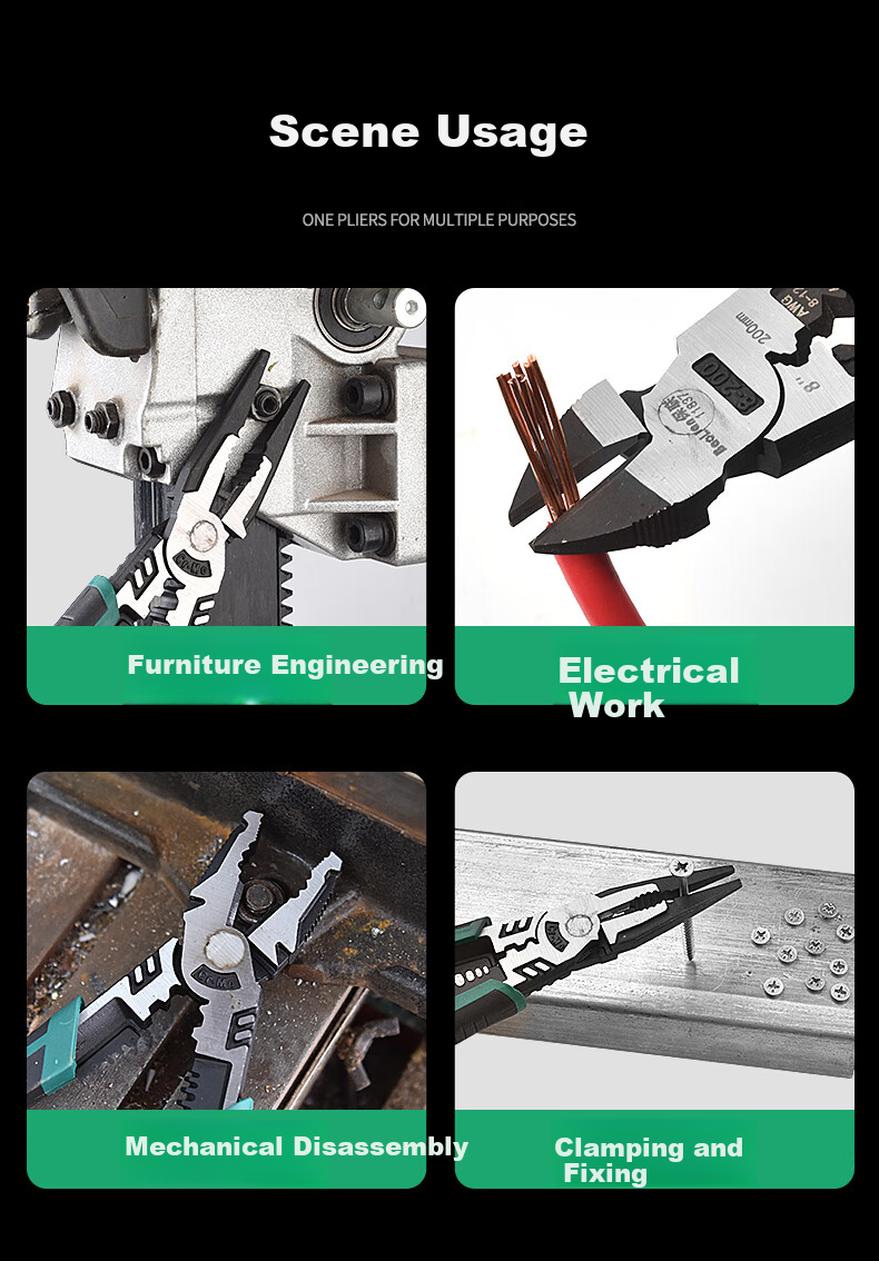 Baolian Steel Wire Pliers, Tiger Pliers, Industrial Labor-Saving Electrician Pliers, Flat-Nose Pliers, Multi-Functional Diagonal Pliers, Needle-Nose Pliers, Hardware Tools 11