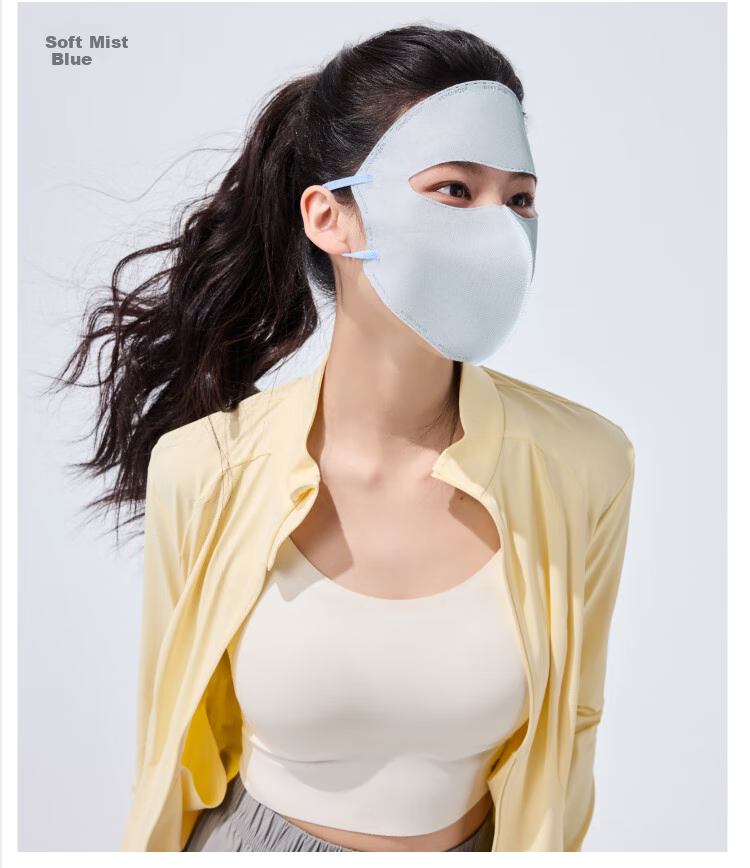 Beneunder Daily Disposable Sun Protection Face Mask for Women, Full Face UV Protection Mask, Twilight Black (X7) UV221 17