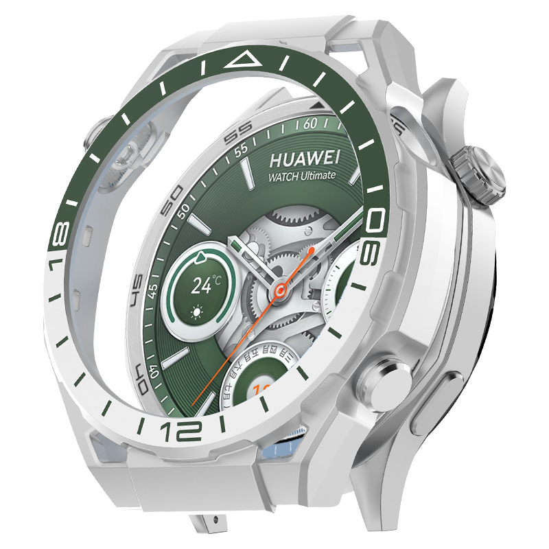 KMaxAI [Instant Expertise] Compatible with Huawei Watch GT5 46mm Protective Case, Dial Semi-Enclosed Protective Cover, Scratch-Resistant Hard Shell Frame, Green Legend
