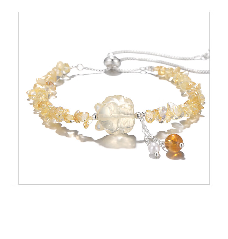Clect Yellow Crystal Bracelet for Women, Versatile And Sweet Hand Jewelry, National Trend Light Luxury Fashion Birthday Gift for Girlfriend 5