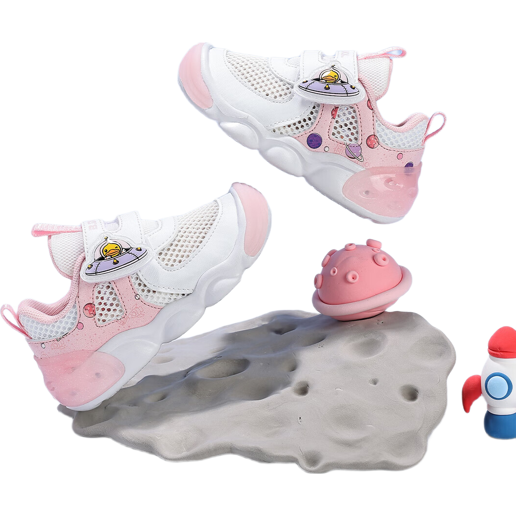B.Duck Little Yellow Duck Kids Toddler Shoes 2026 Spring Double-Layer Mesh Breathable Sports Shoes Boys Girls Baby Shoes