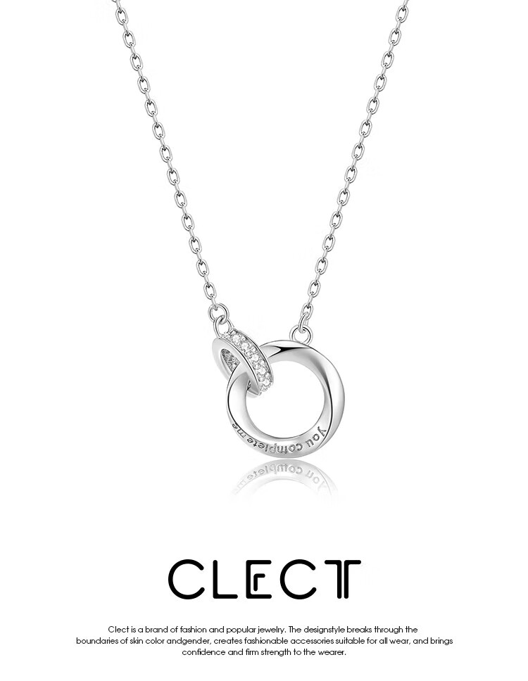 Clect Couple's Necklace for Women, Mobius Ring Alloy Collarbone Chain, Fashion Jewelry, Birthday Gift for Wome 1