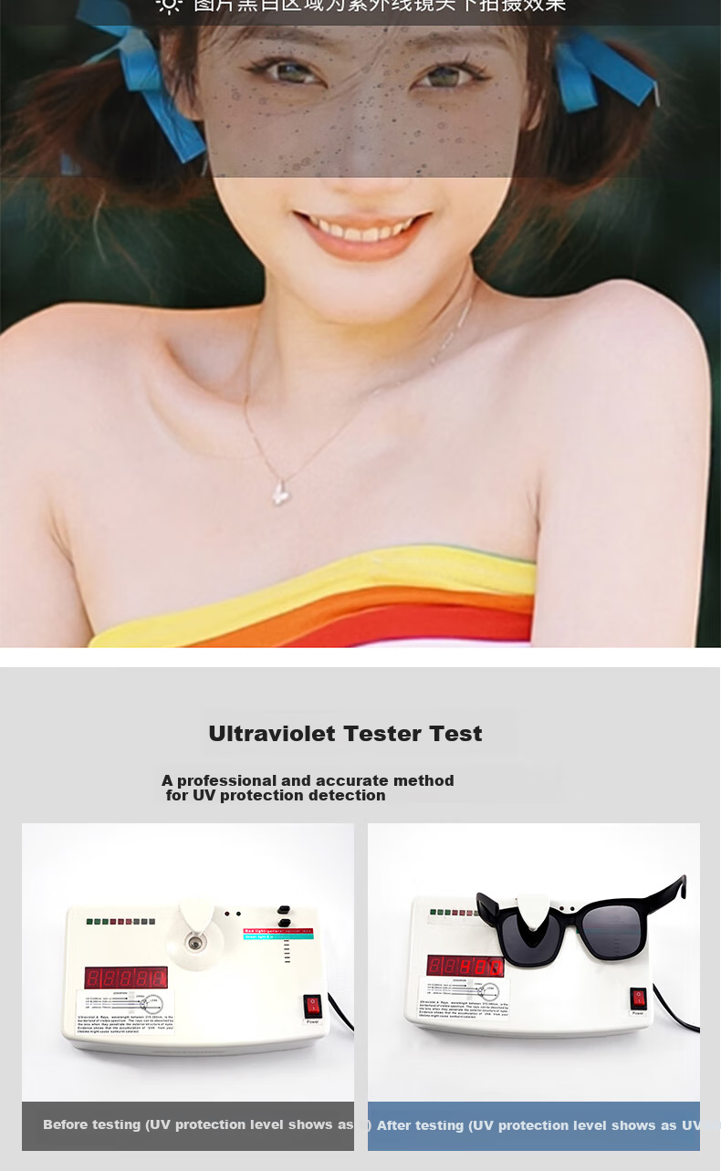 Mushe Fashion Women's Polarized Sunglasses UV400 Anti-Ultraviolet Street Photography Sunglasses Large Frame Korean Style Trendy Sun Protection Goggles 6