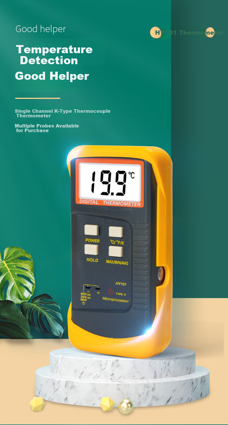 YHT Four-Channel Electronic K-Type Thermocouple Probe, Temperature Meter YHT309, Water Temperature Mold Thermometer Gauge 1