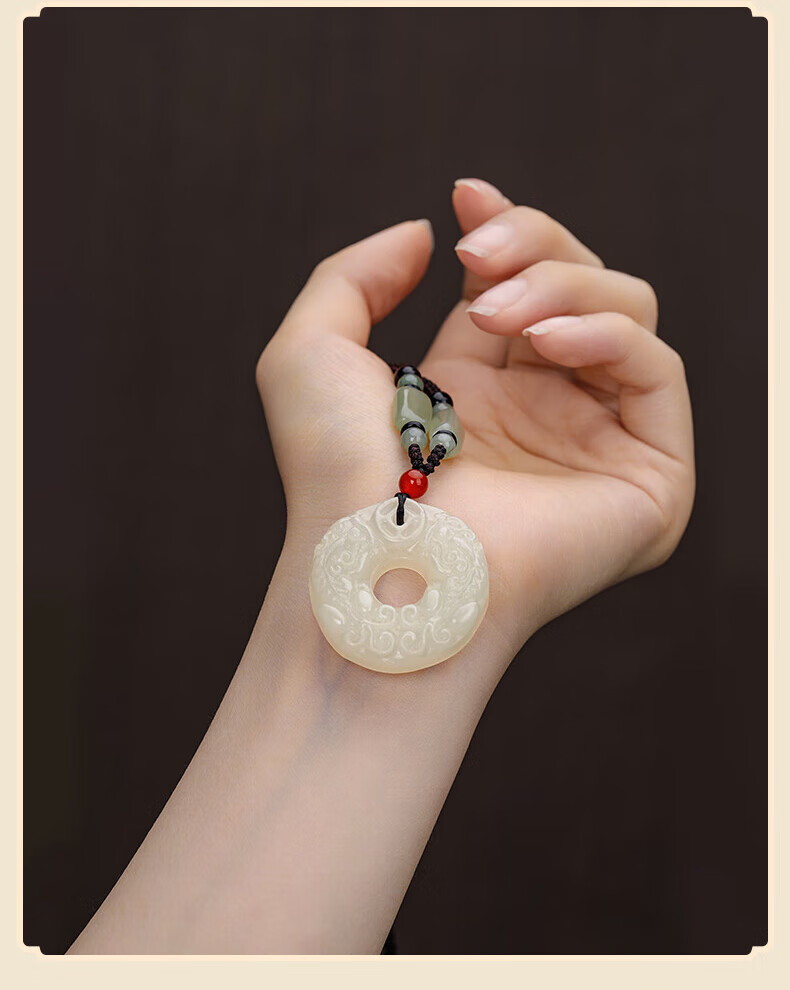 Chow Tai Fook Hetian Jade Pendant Necklace for Men Lightweight Luxury Practical Birthday 520 Valentine's Day Gift for Boyfriend 4