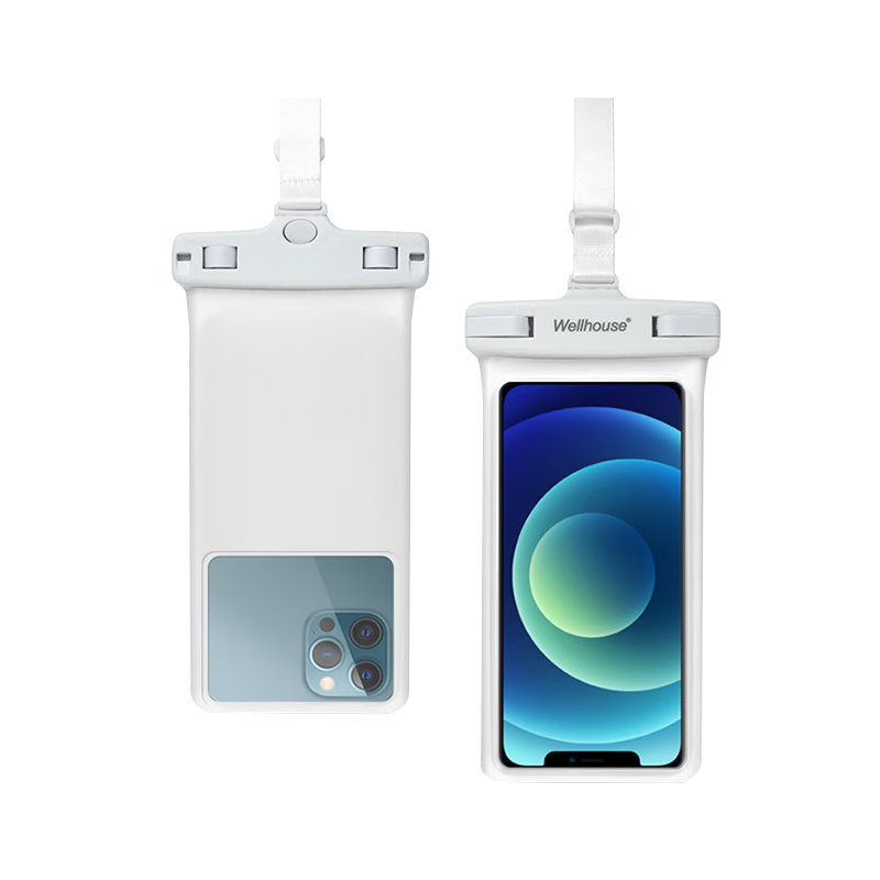 JOYTOUR 3D Universal Waterproof Phone Pouch for Swimming, Rafting, Surfing, Diving, TPU High Transparency Film Double Whistle White